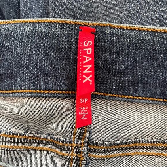 Spanx Distressed Skinny Denim Leggings Raw Hem Size Small - Picture 4 of 12
